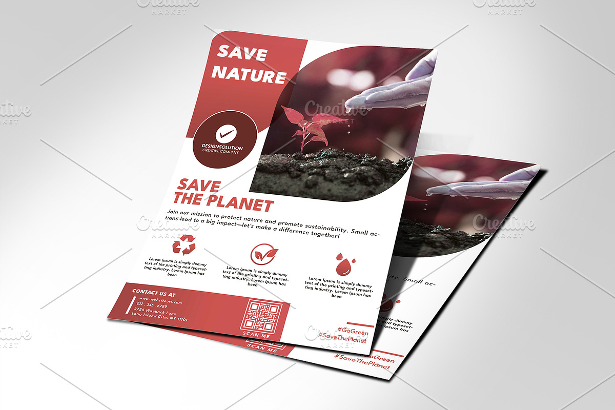 Save Nature Eco flyer Template, a Flyer Template by MadeByShahbaz (Photo 3 of 4)