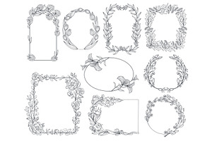 Elegant botanical frames. Different, an Object Illustration by YummyBuum