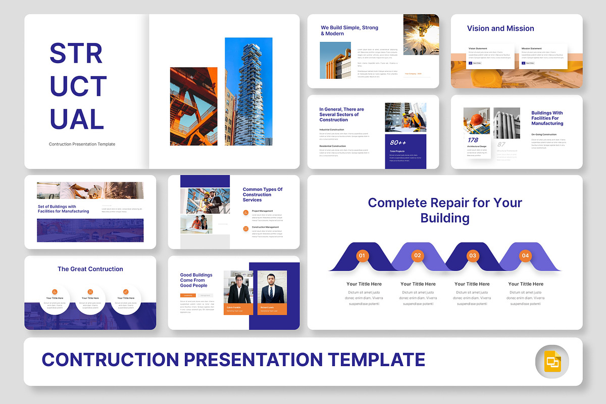 Structual- Contruction Google Slides, a Presentation Template by Premast (Photo 1 of 4)