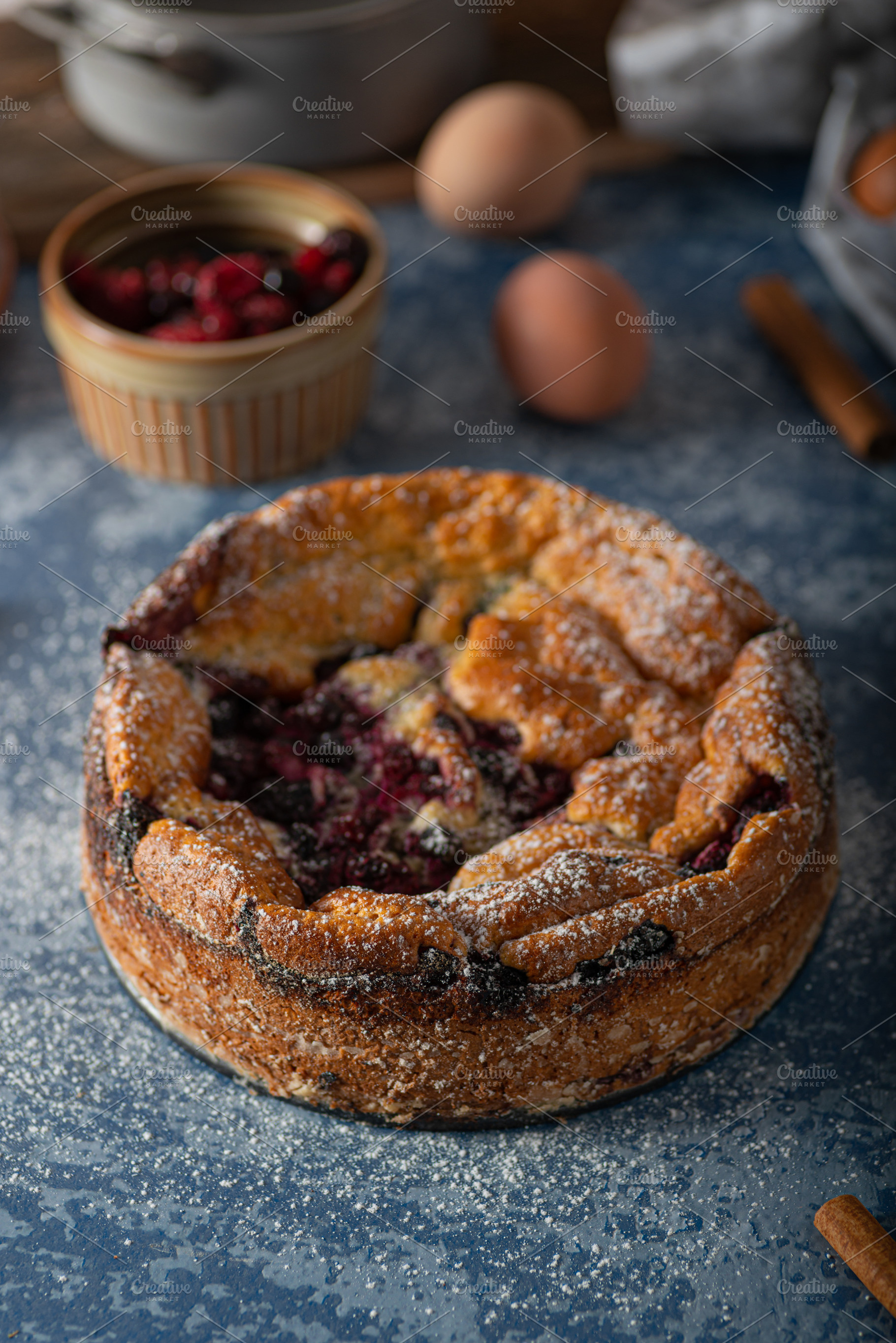 Breaded rustic pie with berries, a Food & Drink Photo by Stepanek Photography