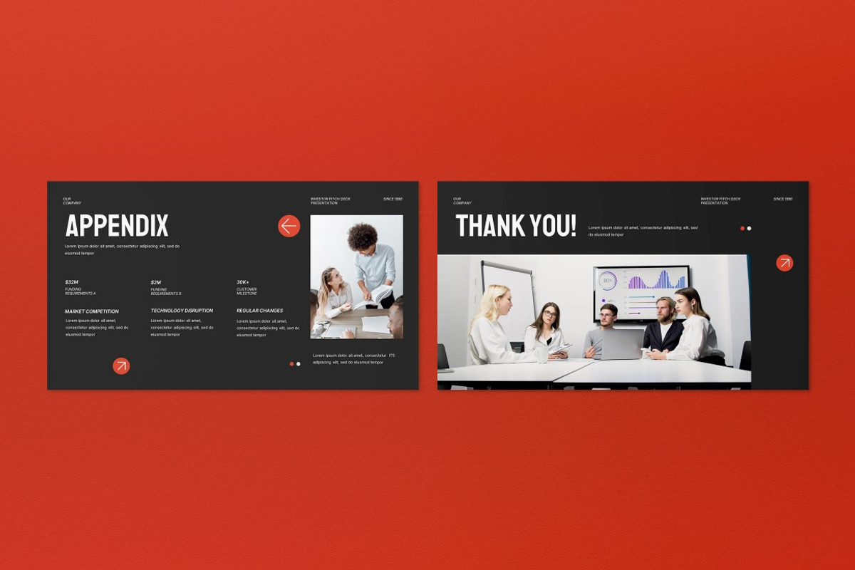 Orange Investor Pitch Deck Keynote, a Presentation Template by graphicook (Photo 7 of 8)