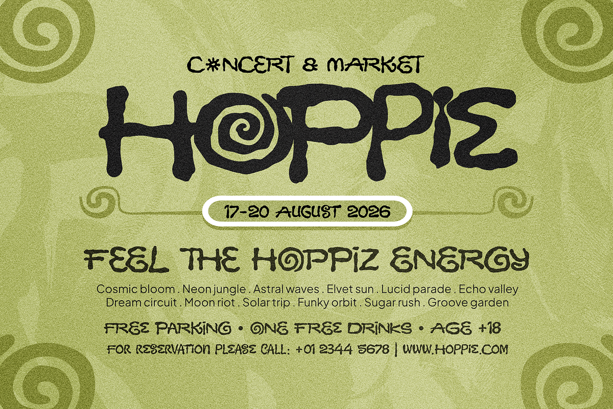 Jiotribe - Bohemian Psychedelic Font, a Sans Serif Font by Typia Nesia (Photo 5 of 12)