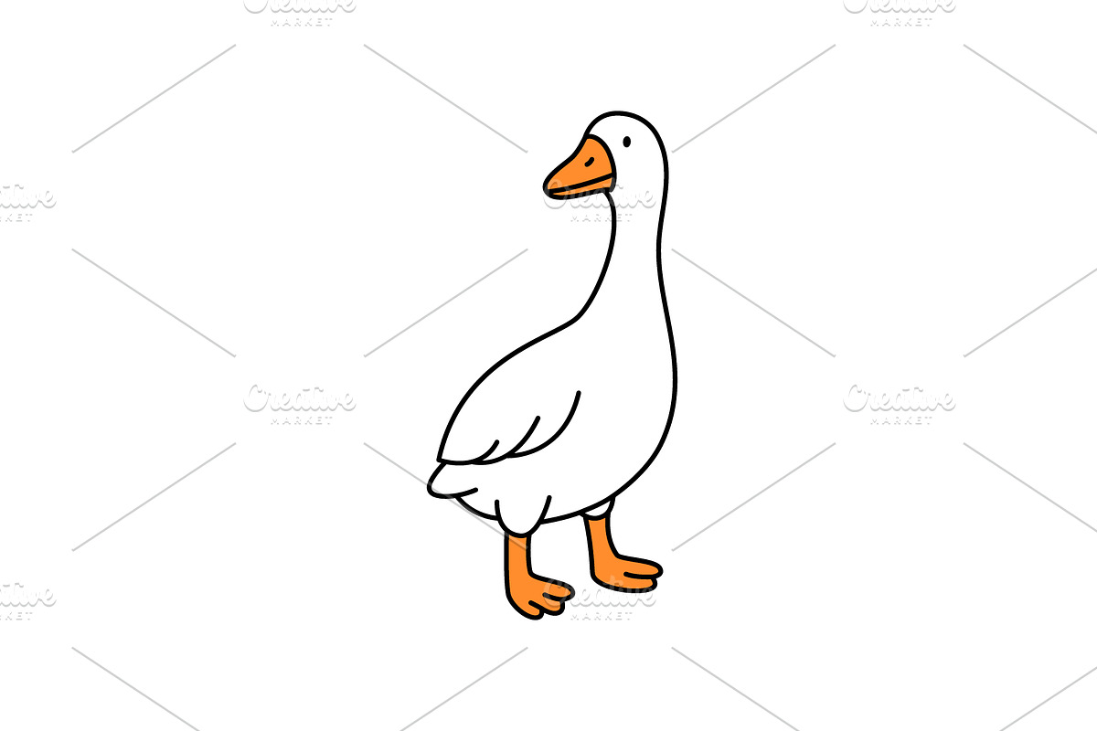 Standing goose in side profile, an Animal Illustration by GraphiShop