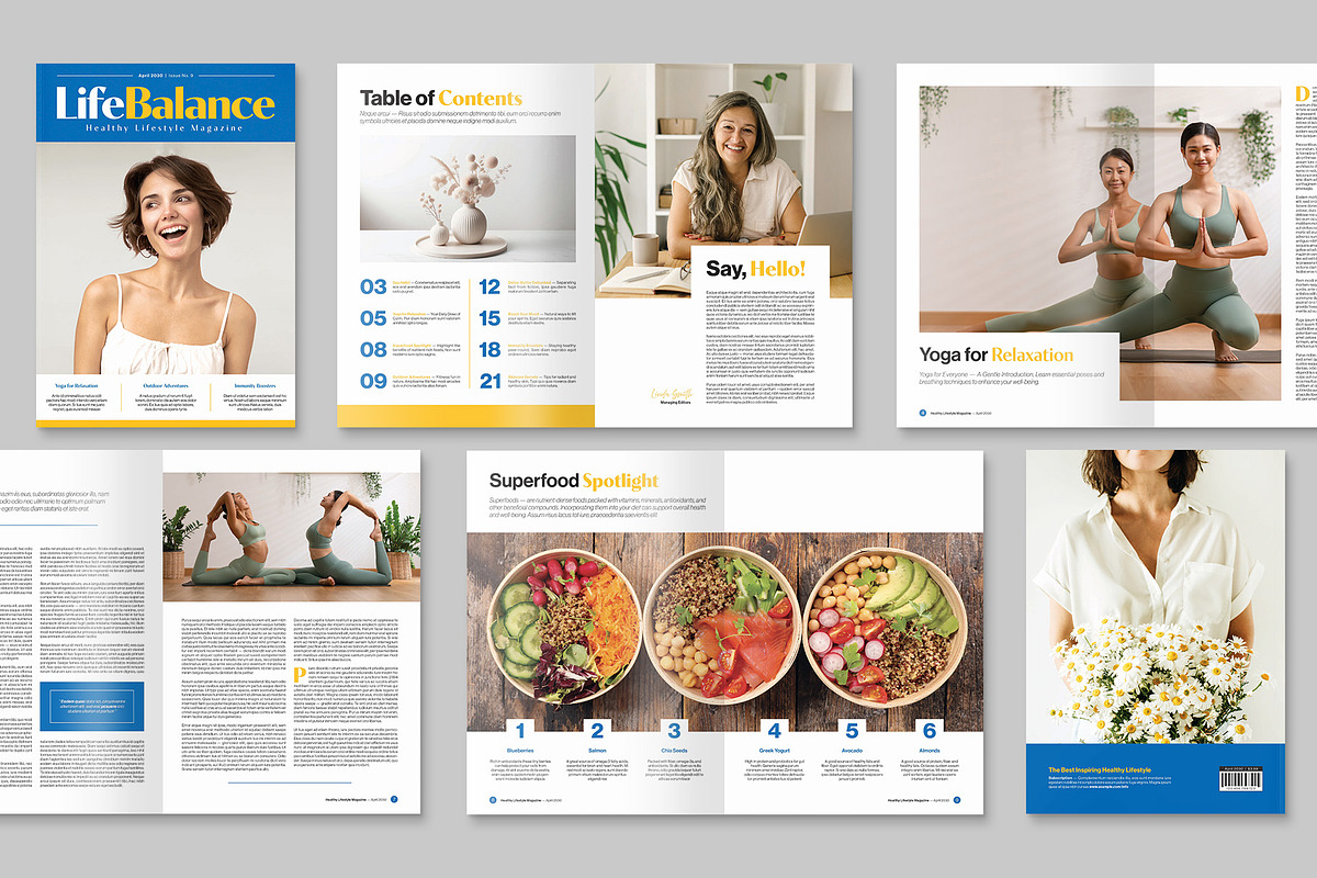 Health Magazine Template, a Magazine Template by BrandPacks