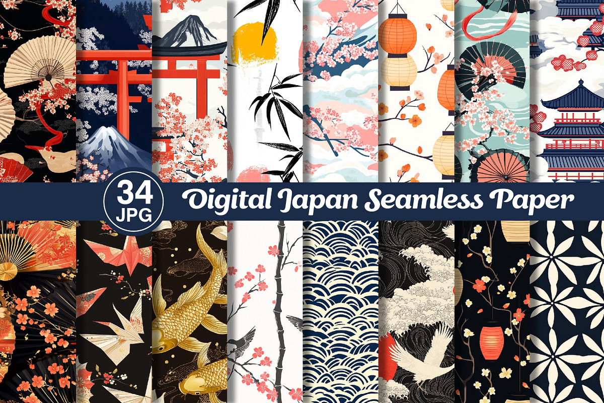 Digital Japan Seamless Papers, a Pattern Graphic by Dream Creation (Photo 1 of 7)