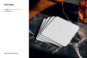 Square Coasters on Table Mockup, a Cups & Container Mockup by creatsy5 (Thumbnail 3 of 5)