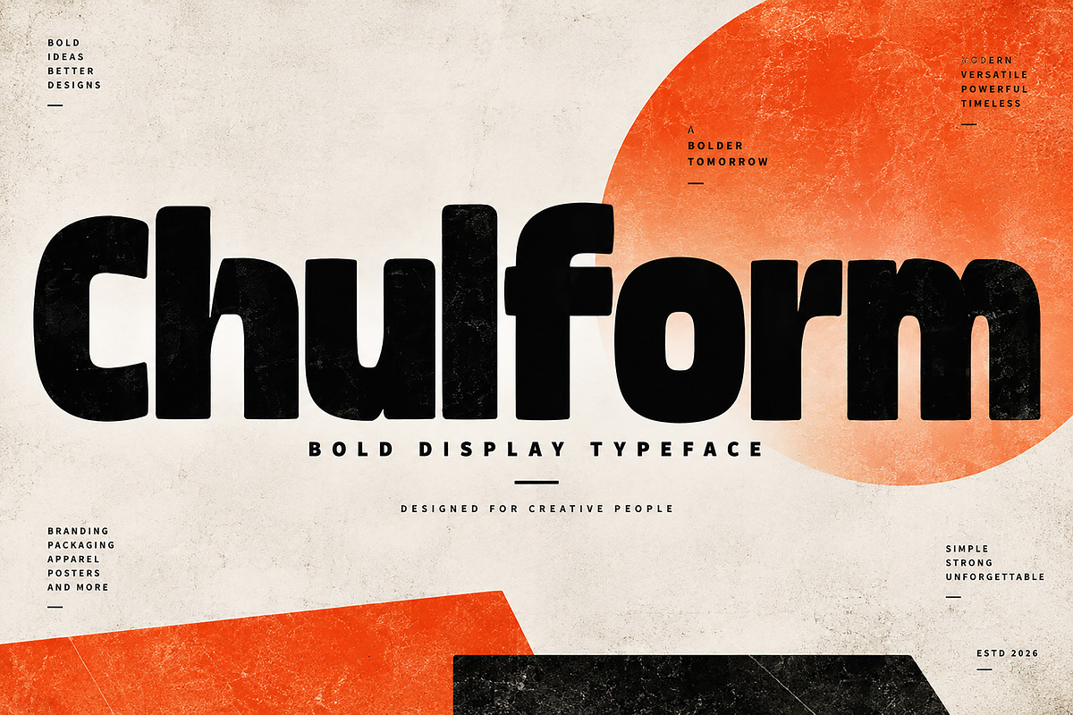 Chulform - Bold Display Typeface, a Script Font by Wow Magic (Photo 1 of 6)