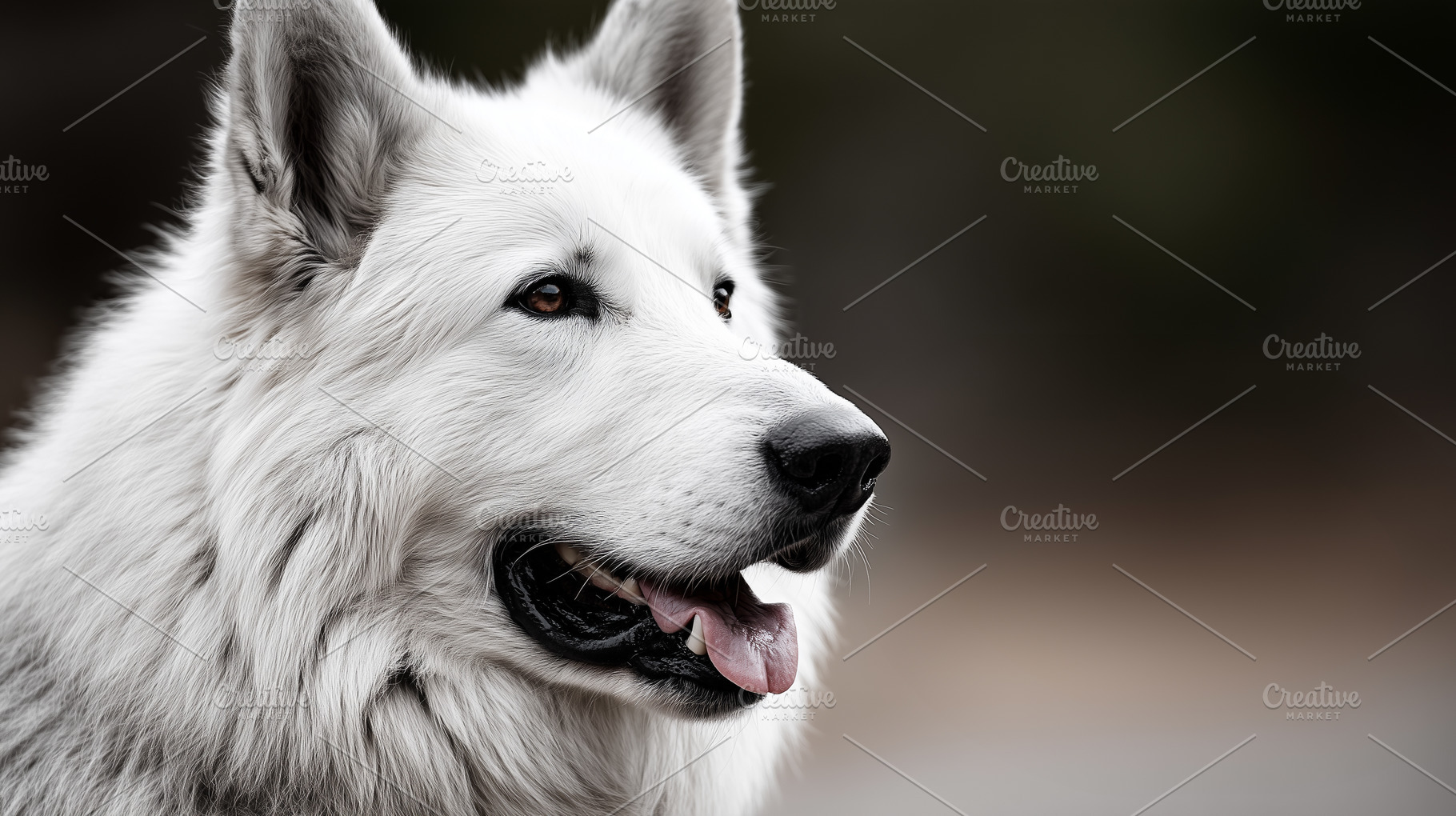 Majestic white Swiss Shepherd dog, an Animal Photo by MistyDay