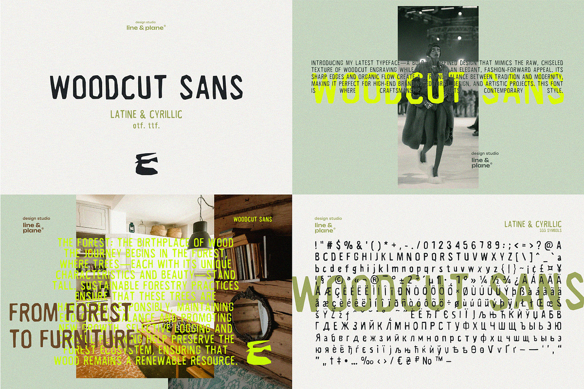 Bundle 4 Fonts Latine & Cyrillic, a Handwritten Font by line & plane (Photo 3 of 5)