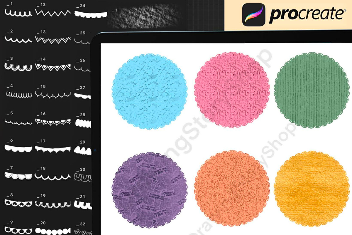 Procreate Scalloped Edge & Paper, a Brush Add-On by DrawingStoryShop (Photo 6 of 6)