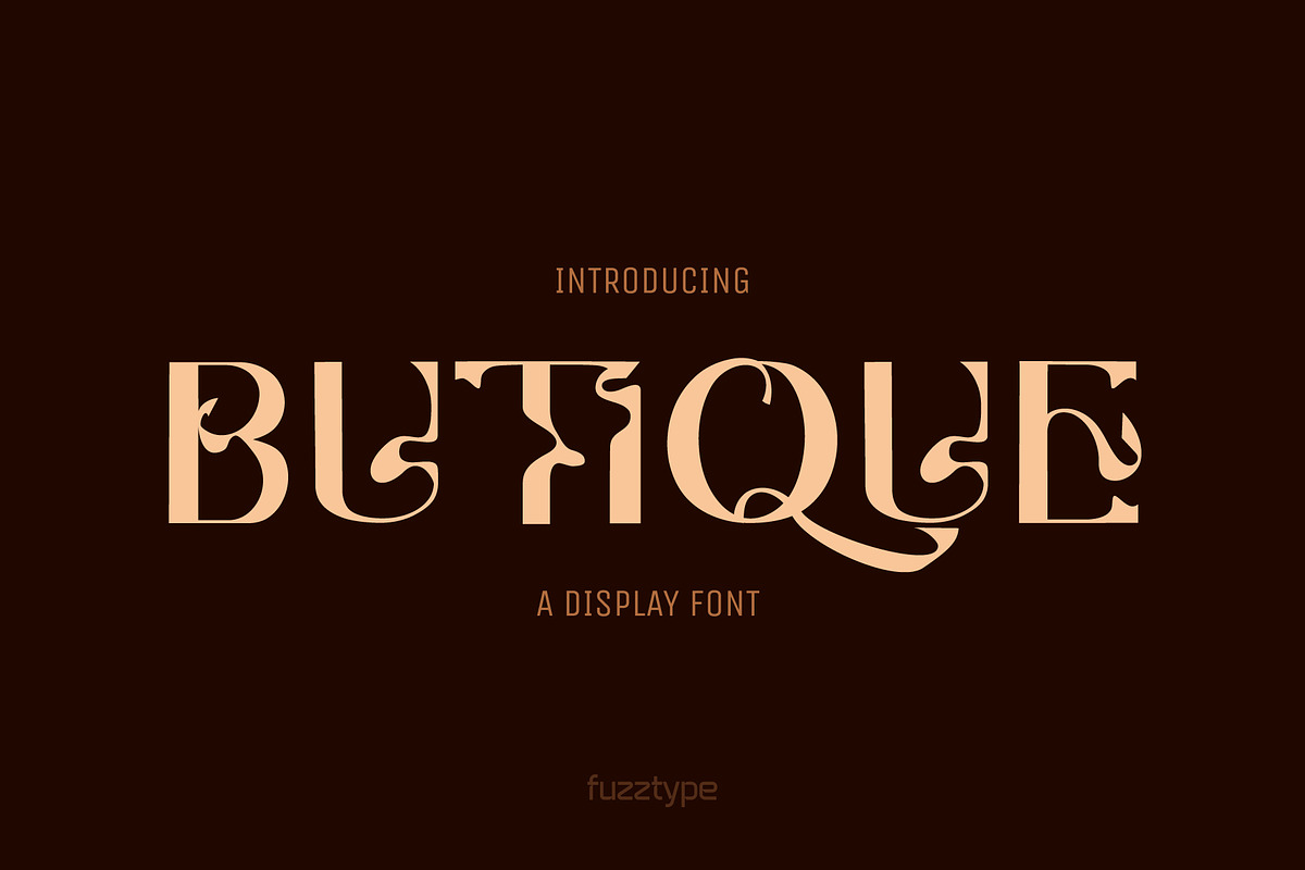Butique Display Font, a Serif Font by fuzztype (Photo 1 of 12)