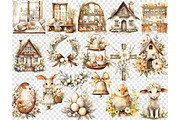 Rustic Easter Clipart Spring Clipart, an Animal Illustration by GlamArtZhanna (Thumbnail 6 of 6)
