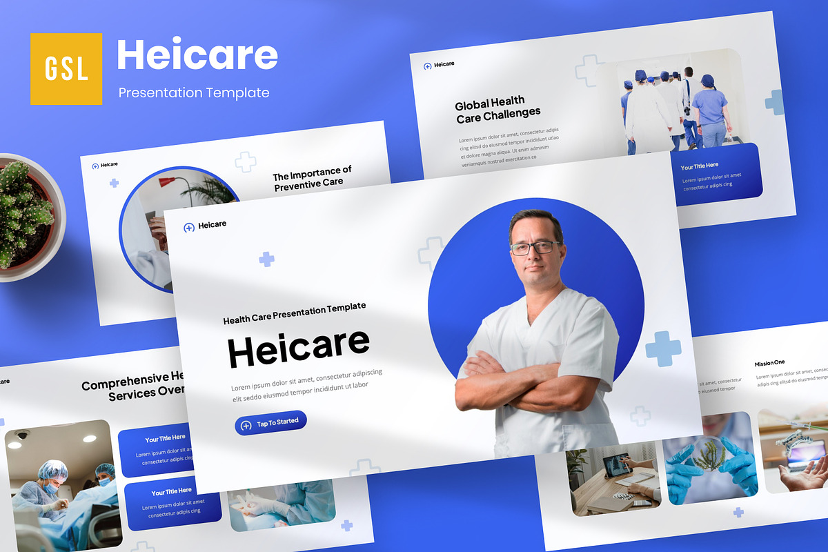Heicare – Health Care Google Slide, a Presentation Template by Panen Creative (Photo 1 of 6)