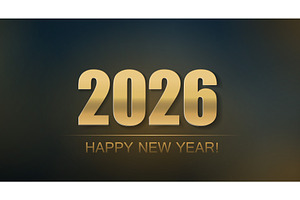 Gold 2026 Happy New Year Number, a Texture Illustration by Marinstri