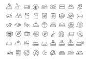 Mattress and Bedding Icons, an Outline Icon by Tettygreen (Thumbnail 2 of 2)