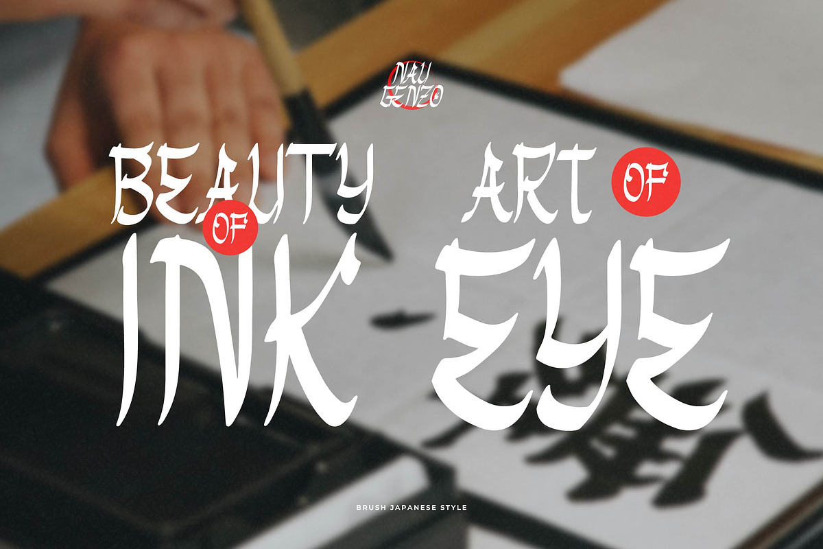 Nau Genzo | Brush Japanese Style, a Handwritten Font by Denustudios (Photo 9 of 14)