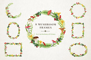 Forest Mushrooms Watercolor Clipart, a Decorative Illustration by AnitaPol (Thumbnail 8 of 21)