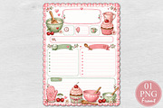 Cherry Cupcake Recipe Card PNG, a Seasonal Illustration by Rose Art (Thumbnail 2 of 3)