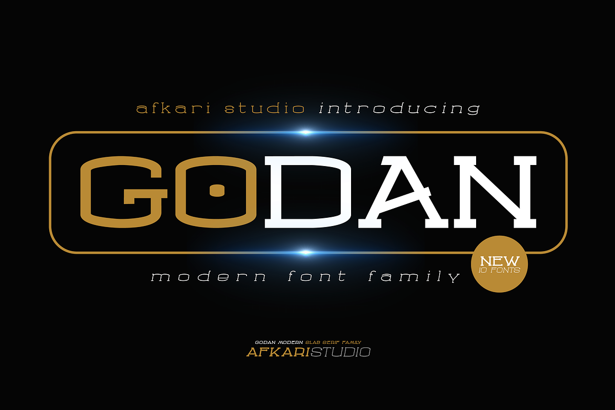 Godan - Slab Serif Font Family, a Slab Serif Font by Afkari Studio (Photo 1 of 12)