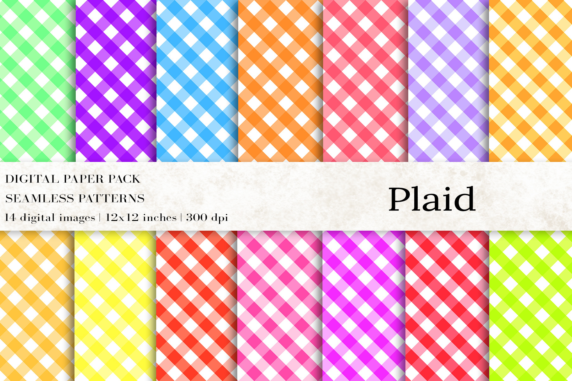 Plaid Digital Papers, a Pattern Graphic by BonaDesigns