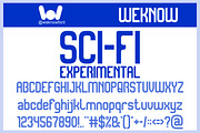 Scifi Experimental Font, a Sans Serif Font by weknow (Thumbnail 1 of 8)