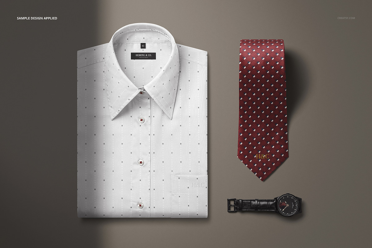 Men’s Dress Shirt and Tie Mockup, a Shirt Mockup by Creatsy (Photo 4 of 5)