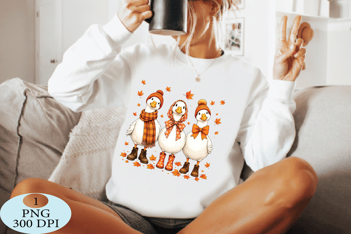 Autumn Geese In Cozy PNG, a Seasonal Illustration by Daily.Designs (Photo 4 of 5)