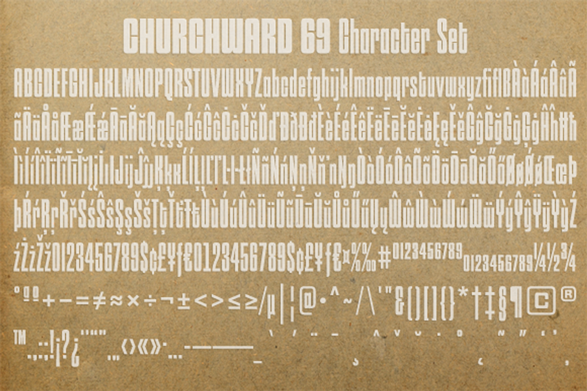 Churchward 69, a Sans Serif Font by BluHead Studio (Photo 4 of 4)