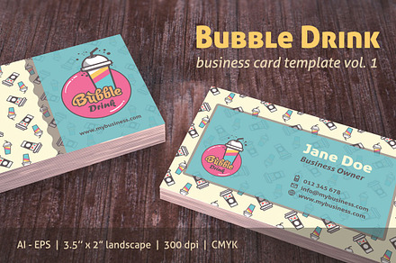 Bubble Drink Business Card vol 1, a Business Card Template by audeemirza