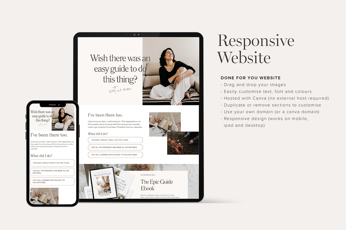 Ebook Sales Page Canva Website, a Landing Page Template by Tabitha Emma (Photo 3 of 6)