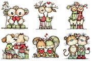 Valentine's Day Animal Couple PNG, an Illustration by Craft Nest (Thumbnail 6 of 9)
