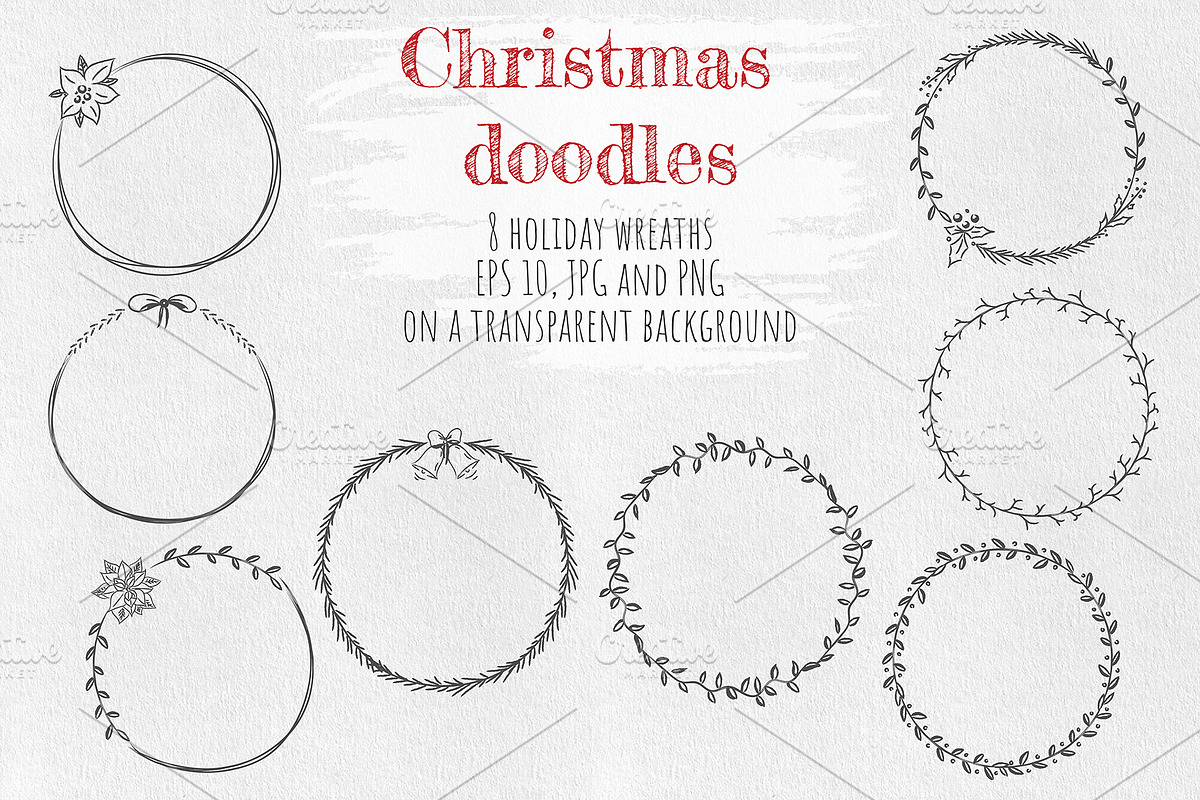 Christmas doodles. Big Bundle, a Seasonal Illustration by HmarkaShop (Photo 4 of 4)