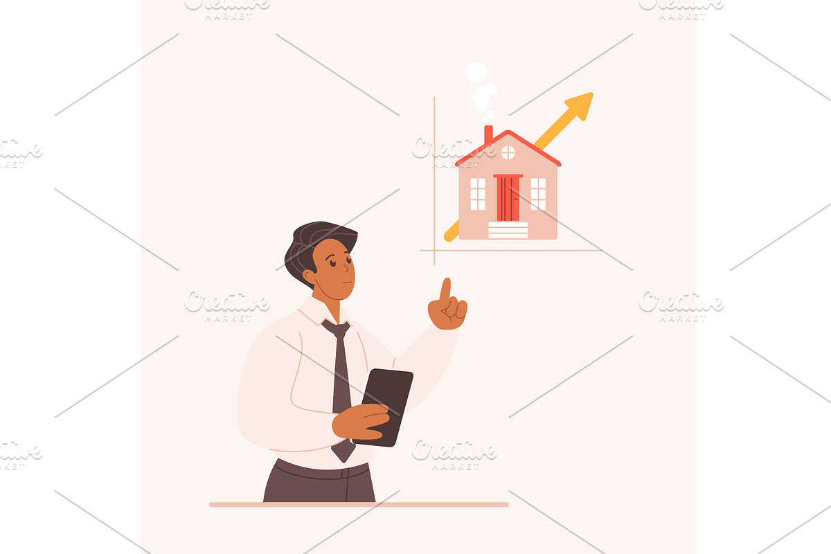 Real estate investment profit house, a Finance Illustration by Lemberg Vector