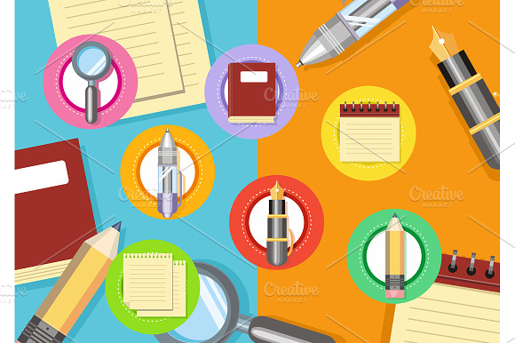 Business Workplace With Magnifying