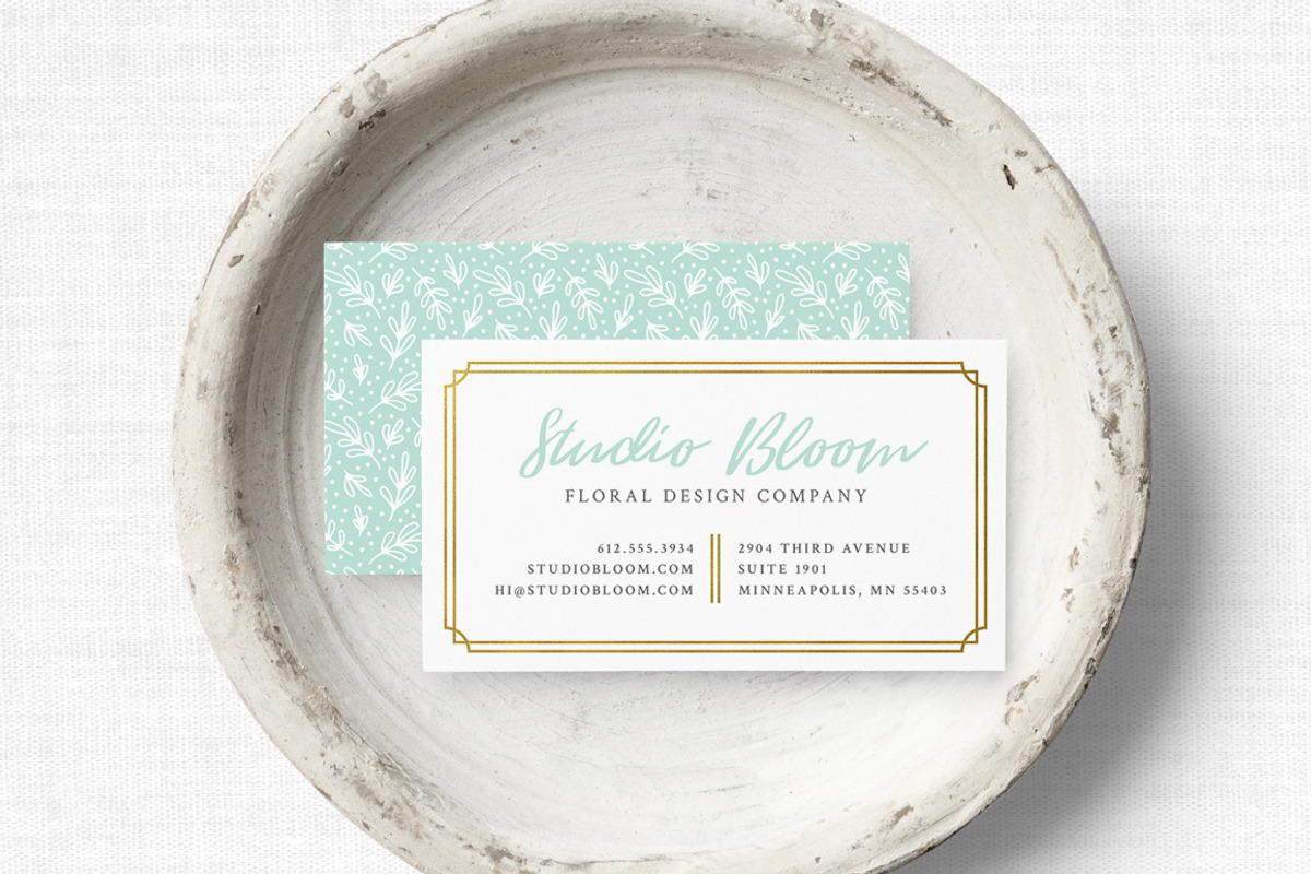 Floral Business Card Template, a Business Card Template by The Proper Type™ (Photo 1 of 2)