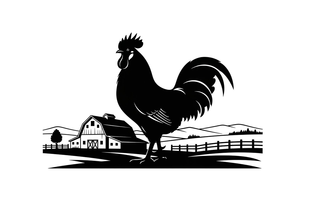 Rooster Chicken Silhouette Vector Bu, an Illustration by Designs_River (Photo 46 of 51)