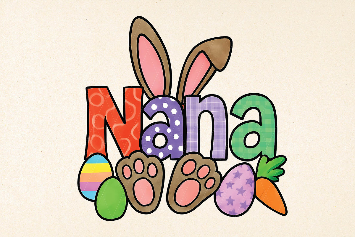 Retro Mama Easter PNG, Bunny Ears, an Illustration by DreamPrint404 (Photo 1 of 7)
