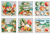 Watercolor Summer Beach Clipart, an Illustration by Black Bird Studio (Thumbnail 5 of 5)