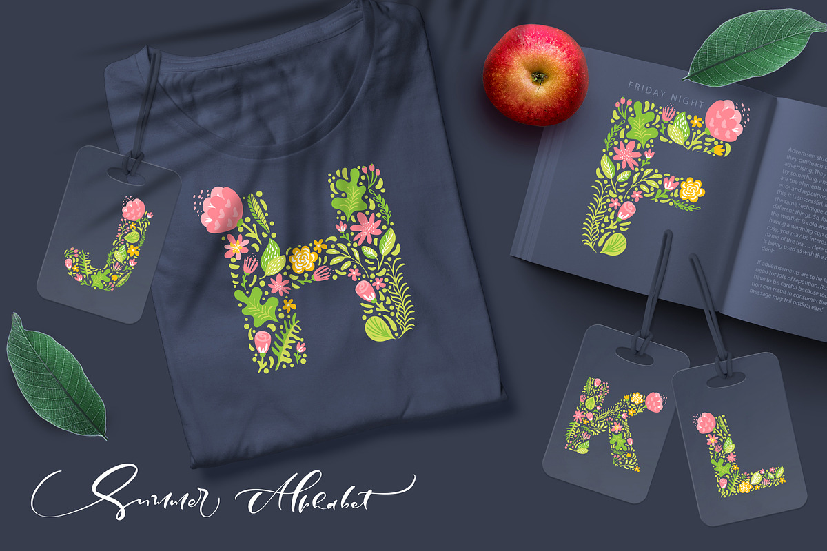 Hand Drawn Summer Flower Alphabet SV, an Object Graphic by Happy Letters (Photo 2 of 6)