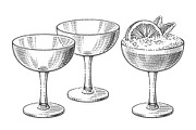 Сocktail or dessert glasses., a Food Illustration by Irina Trusova (Thumbnail 1 of 5)