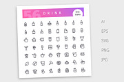 Drink Line Icons Set, an Outline Icon by Voysla's Shop (Thumbnail 4 of 4)