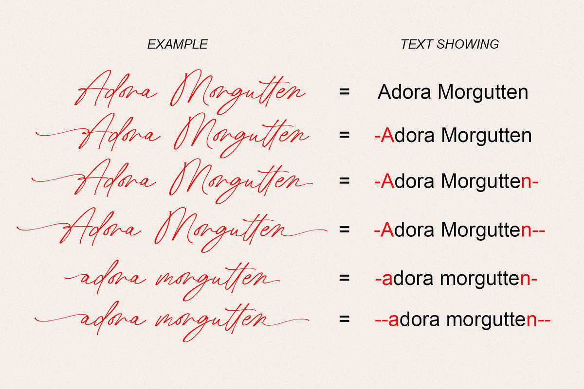 Adora Morgutten - Ink Calligraphy, a Script Font by Myn Type (Photo 14 of 18)