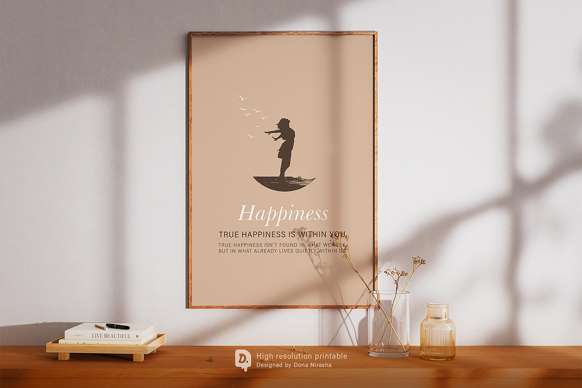 Happiness is Within - Printable, a Decorative Illustration by BloomToLife By Dona (Photo 2 of 6)