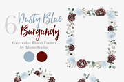 Dusty Blue and Burgundy Florals, a Work Illustration by Momo Studio (Thumbnail 4 of 12)