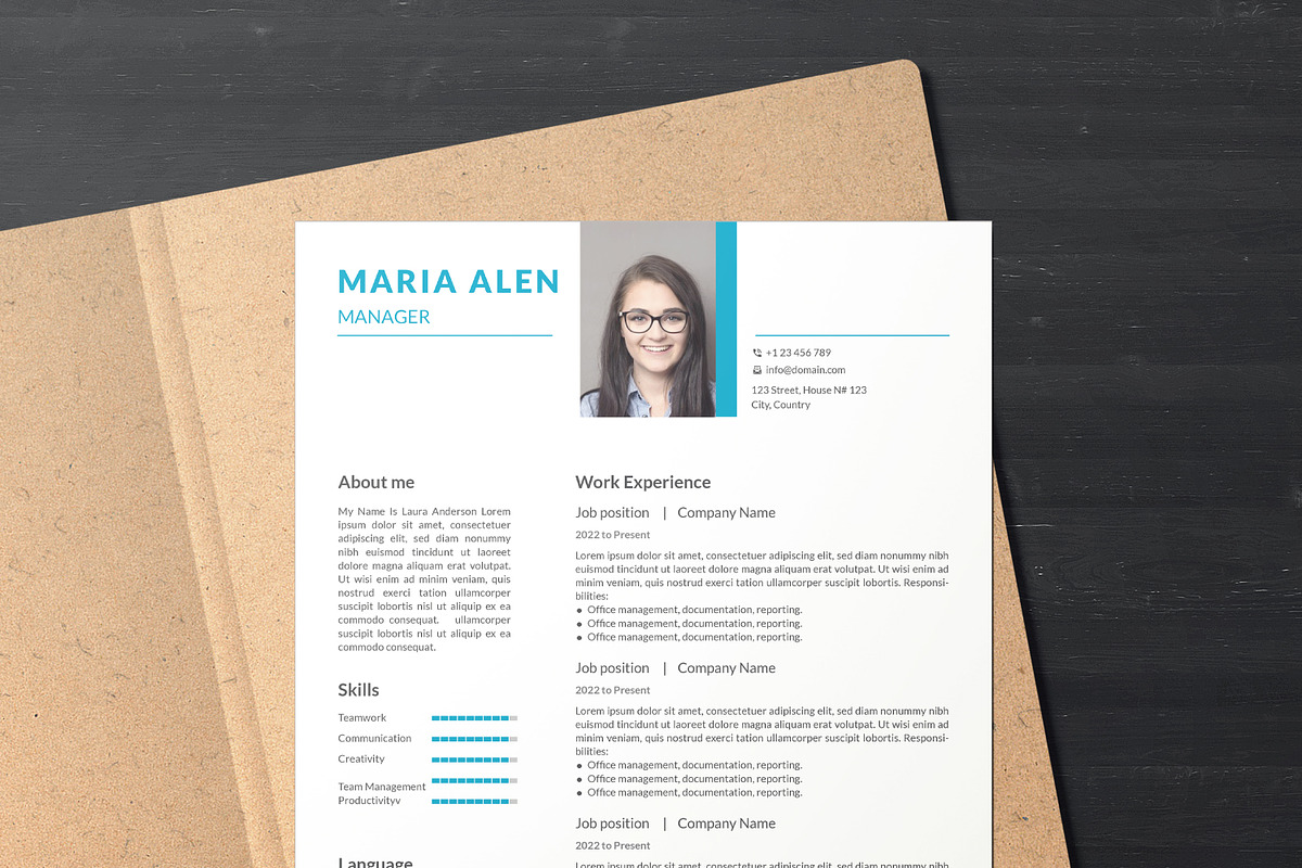 Professional Resume/CV Template, a Resume Template by designSultan (Photo 1 of 5)
