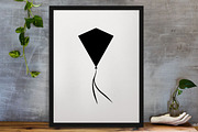 Kite Silhouette SVG #2, an Object Illustration by newminddesign (Thumbnail 3 of 5)