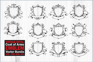 Vintage Royal Coat of Arms Emblem, a Graphic by hafijul
