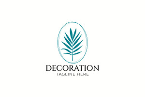 Palm Leaf Logo Decoration Minimalist, a Branding & Logo Template by Signatoro