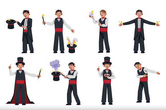 Magician Character Illustration Set preview 2