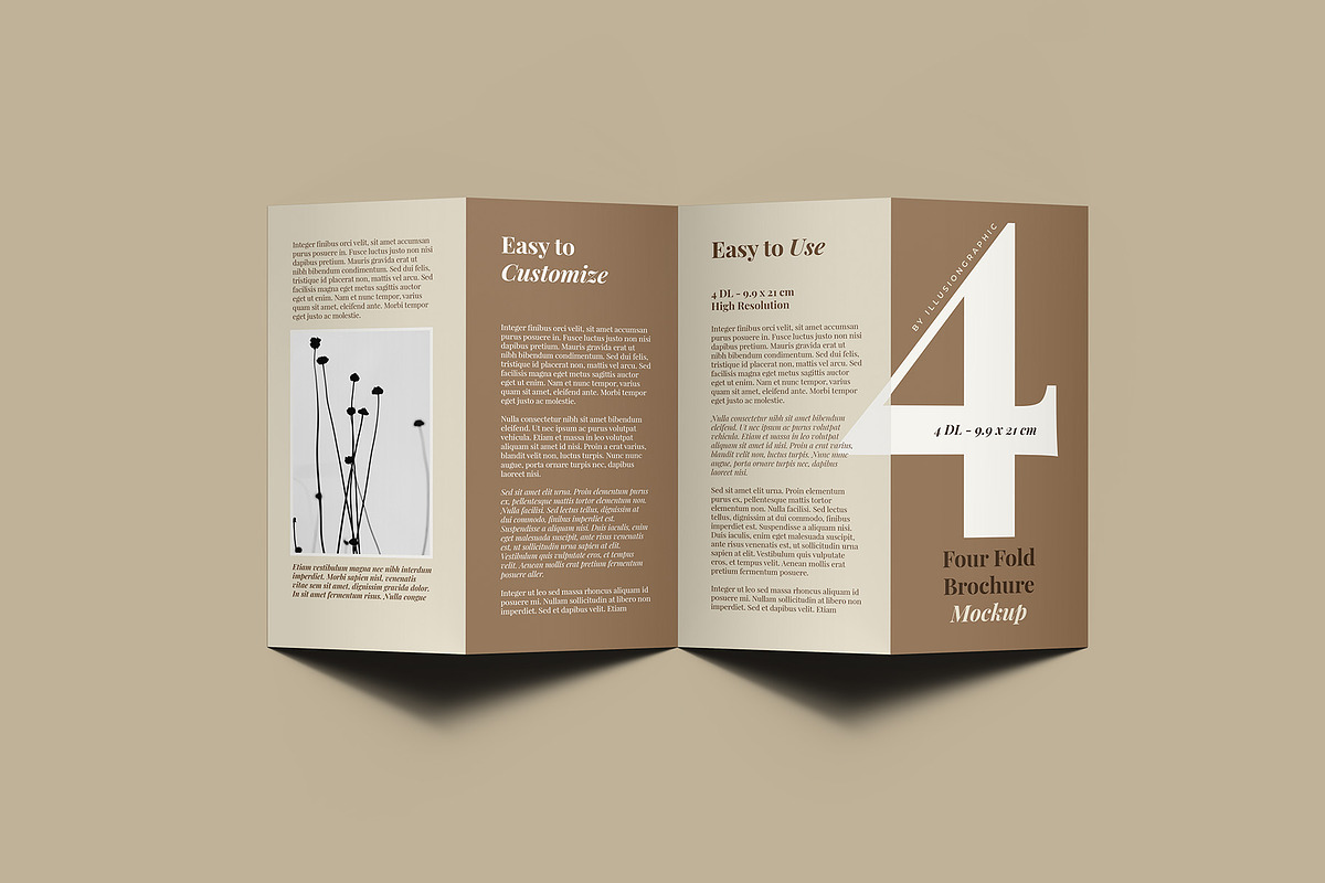 4 Fold DL Brochure Mockup - 8 Views, an Advertising Mockup by Illusiongraphic (Photo 4 of 20)